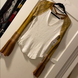 Free People knit summer long sleeve bell sleeves
